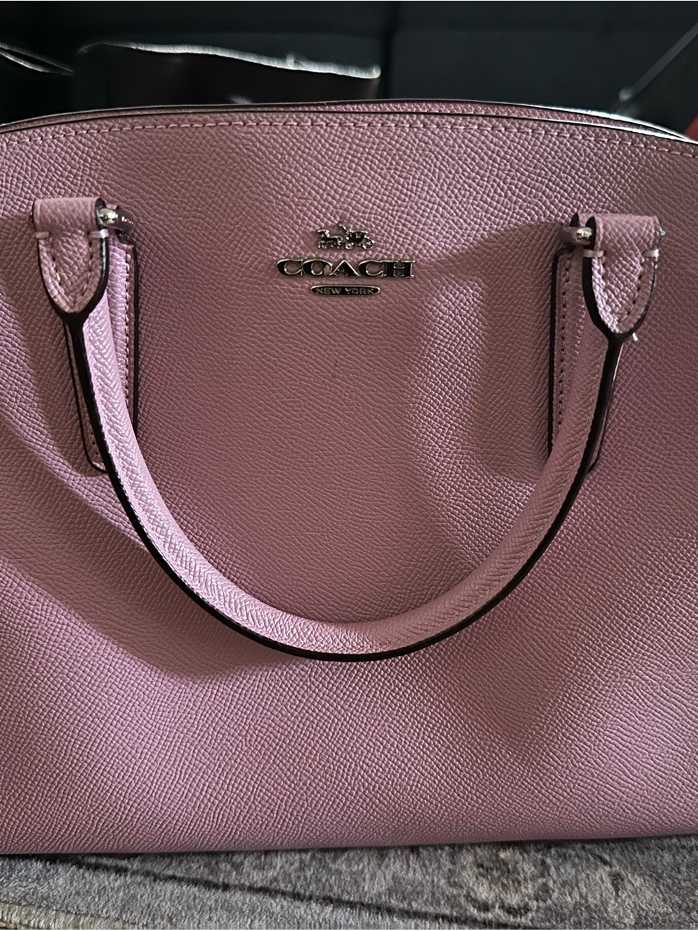 Coach Pink Leather Satchel - Pebbled Leather Handbag